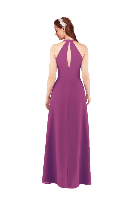 Meilleures Baie sauvage Fourreau Col V Mousseline Longue Robes demoiselle d'honneur