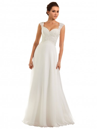 Meilleures Blanc Fourreau Mousseline Dentelle Robes de mariée