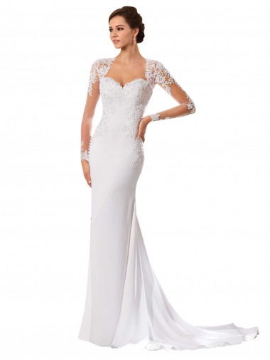 Meilleures Blanc Fourreau Mousseline Dentelle Robes de mariée