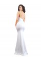 Meilleures Blanc Sirène Bretelles spaghetti Col Haut Crêpe Stretch Longue Formelles Robes demoiselle d'honneur / Robes de soirée / Robes de bal
