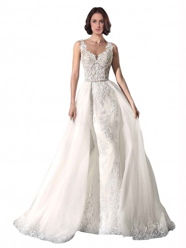 Meilleures Blanc Sirène Tulle Dentelle Robes de mariée