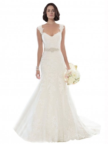 Meilleures Blanc Sirène Épaule Dénudée Dentelle Plage Robes de mariée