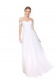 Meilleures Blanc Trapèze Épaule Dénudée Mousseline Longue Formelles Robes demoiselle d'honneur / Robes de soirée / Robes de bal