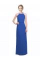 Meilleures Bleu 135 Trapèze Bretelles spaghetti Mousseline Longue Robes demoiselle d'honneur