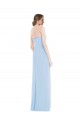 Meilleures Bleu ciel clair Trapèze Mousseline Longue Robes demoiselle d'honneur