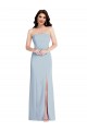 Meilleures Bleu ciel clair Trapèze Sans bretelle Crêpe Stretch Longue Formelles Robes demoiselle d'honneur / Robes de soirée / Robes de bal