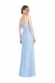 Meilleures Bleu ciel clair Trompette Sans bretelle Mousseline Longue Formelles Robes demoiselle d'honneur / Robes de soirée