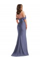 Meilleures Bleu français Sirène Épaule Dénudée Satiné Soyeux Longue Formelles Robes demoiselle d'honneur / Robes de soirée / Robes de bal