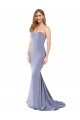 Meilleures Bleu fumée Sirène Sans bretelle Crêpe Stretch Longue Formelles Robes demoiselle d'honneur / Robes de soirée / Robes de bal