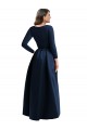 Meilleures Bleu marine foncé Princesse Col V Spandex Longue Asymétrique Formelles Robes demoiselle d'honneur / Robes de soirée / Robes de bal