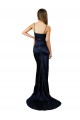 Meilleures Bleu marine foncé Sirène Satiné Stretch Longue Formelles Robes demoiselle d'honneur / Robes de soirée / Robes de bal