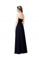 Meilleures Bleu marine foncé Trapèze Mousseline Longue Robes demoiselle d'honneur