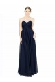 Meilleures Bleu marine foncé Trapèze Sans bretelle Mousseline Longue Robes demoiselle d'honneur