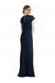 Meilleures Bleu marine foncé Trompette Épaule Dénudée Crêpe Stretch Longue Formelles Robes demoiselle d'honneur / Robes de soirée / Robes de bal