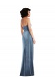 Meilleures Bleu poussiéreux Fourreau Sans bretelle Velours Stretch Longue Formelles Robes demoiselle d'honneur / Robes de soirée / Robes de bal