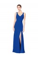 Meilleures Bleu roi Fourreau Mousseline Longue Robes demoiselle d'honneur