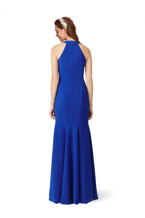 Meilleures Bleu roi Sirène Col V Crêpe Stretch Longue Formelles Robes demoiselle d'honneur / Robes de soirée / Robes de bal