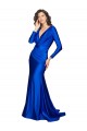 Meilleures Bleu roi Sirène Col V Satiné Soyeux Longue Formelles Robes demoiselle d'honneur / Robes de soirée / Robes de bal
