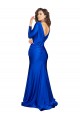 Meilleures Bleu roi Sirène Col V Satiné Soyeux Longue Formelles Robes demoiselle d'honneur / Robes de soirée / Robes de bal