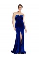 Meilleures Bleu roi Sirène Sans bretelle Balayage train Velours Stretch Longue Formelles Robes demoiselle d'honneur / Robes de soirée / Robes de bal