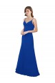 Meilleures Bleu roi Trapèze Mousseline Longue Robes demoiselle d'honneur