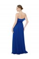 Meilleures Bleu roi Trapèze Sans bretelle Mousseline Longue Robes demoiselle d'honneur