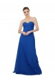 Meilleures Bleu roi Trapèze Sans bretelle Mousseline Longue Robes demoiselle d'honneur
