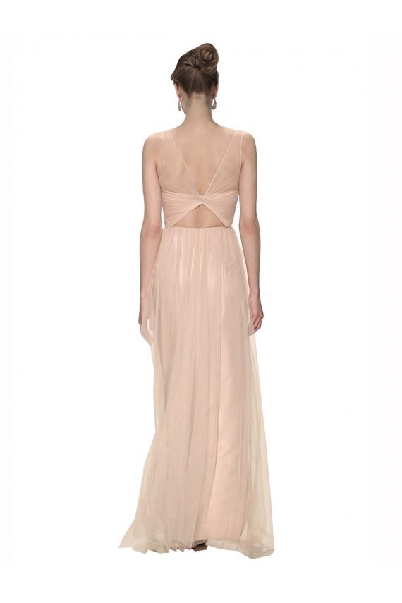 Meilleures Blush 95 Fourreau Illusion Tulle Longue Robes demoiselle d'honneur