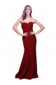 Meilleures Bordeaux Fourreau Sans bretelle Crêpe Stretch Longue Formelles Robes demoiselle d'honneur / Robes de soirée / Robes de bal