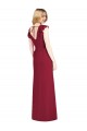 Meilleures Bordeaux Sirène Col V Mousseline Longue Robes demoiselle d'honneur