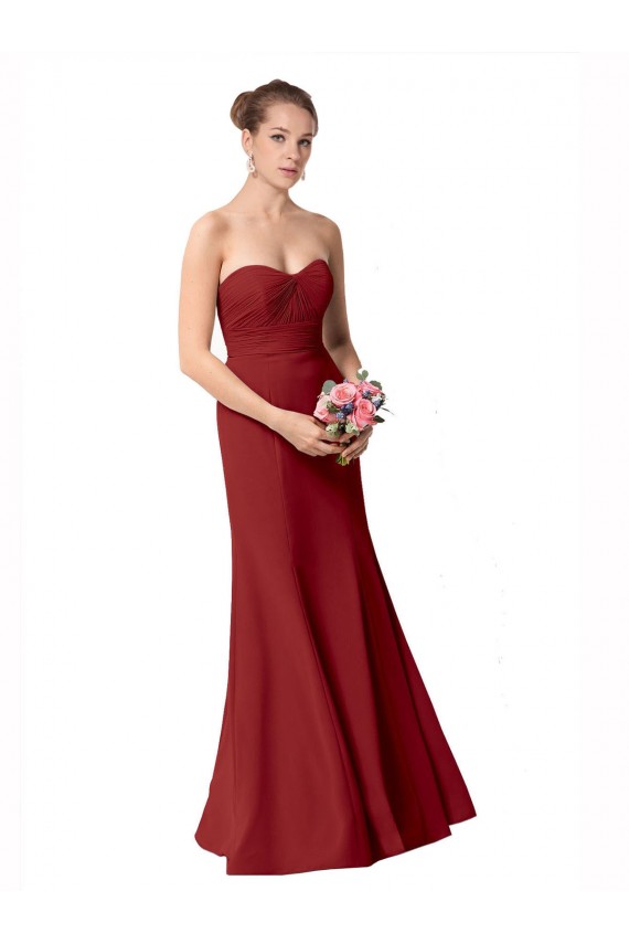 Meilleures Bordeaux Sirène Mousseline Longue Robes demoiselle d'honneur