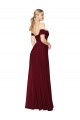 Meilleures Bordeaux Sirène Épaule Dénudée Mousseline Longue Formelles Robes demoiselle d'honneur / Robes de soirée / Robes de bal