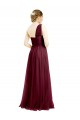Meilleures Bordeaux Trapèze Tulle Longue Robes demoiselle d'honneur