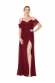 Meilleures Bordeaux Trompette Épaule Dénudée Mousseline Longue Formelles Robes demoiselle d'honneur / Robes de soirée / Robes de bal