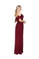 Meilleures Bordeaux Trompette Épaule Dénudée Mousseline Longue Formelles Robes demoiselle d'honneur / Robes de soirée / Robes de bal