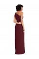 Meilleures Bordeaux foncé Fourreau Crêpe Stretch Longue Formelles Robes demoiselle d'honneur / Robes de soirée / Robes de bal