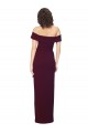 Meilleures Bordeaux foncé Fourreau Épaule Dénudée Col Carré Crêpe Stretch Longue Formelles Robes demoiselle d'honneur / Robes de soirée / Robes de bal