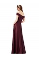 Meilleures Bordeaux foncé Trapèze Épaule Dénudée Sans bretelle Satiné Longue Formelles Robes demoiselle d'honneur / Robes de soirée / Robes de bal