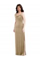 Meilleures Champagne Fourreau Velours Stretch Longue Formelles Robes demoiselle d'honneur / Robes de soirée / Robes de bal