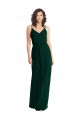 Meilleures Evergreen Trapèze Col V Mousseline Longue Robes demoiselle d'honneur
