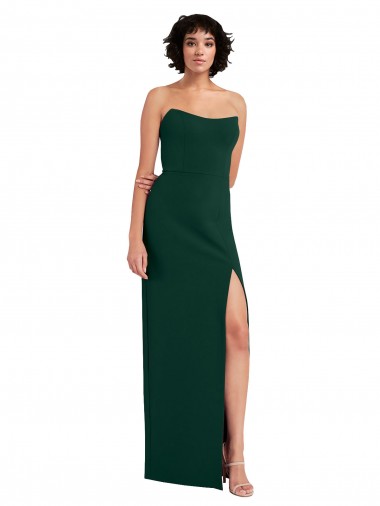 Meilleures Fourreau Scoop Sans bretelle Crêpe Stretch Longue Formelles Robes demoiselle d'honneur / Robes de soirée / Robes de bal