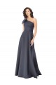 Meilleures Gris ardoise Trapèze Satiné Longue Formelles Robes demoiselle d'honneur / Robes de soirée / Robes de bal