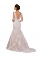 Meilleures Ivoire & Champagne Sirène Col V Dentelle Classique Robes de mariée