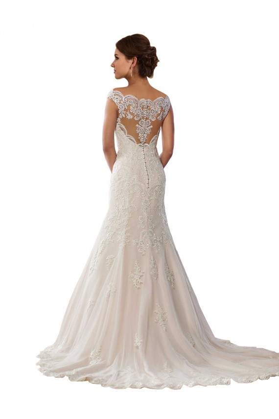 Meilleures Ivoire & Champagne Sirène Épaule Dénudée Dentelle Boho Robes de mariée
