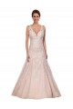 Meilleures Ivoire & Champagne Trapèze Col V Dentelle Classique Robes de mariée