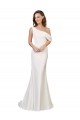 Meilleures Ivoire Fourreau Balayage train Crêpe Stretch Longue Formelles Robes demoiselle d'honneur / Robes de soirée / Robes de bal