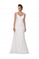 Meilleures Ivoire Fourreau Col V Mousseline Robes de mariée