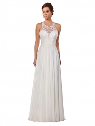 Meilleures Ivoire Fourreau Illusion Mousseline Robes de mariée