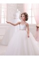 Meilleures Ivoire Princesse Tulle Longue Robes de demoiselle d'honneur - fillette