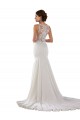 Meilleures Ivoire Sirène Balayage train Dentelle Crêpe Stretch Robes de mariée